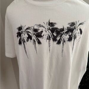 Saint Laurent White Palm Tree Graphic T-Shirt